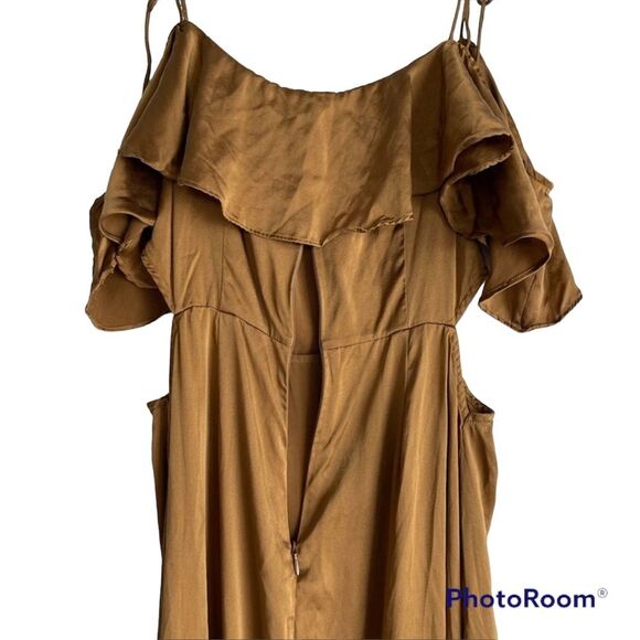 LPA NWT Brown SILK Maxi Dress - Picture 9 of 11